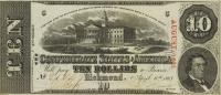 p60c from Confederate States of America: 10 Dollars from 1863